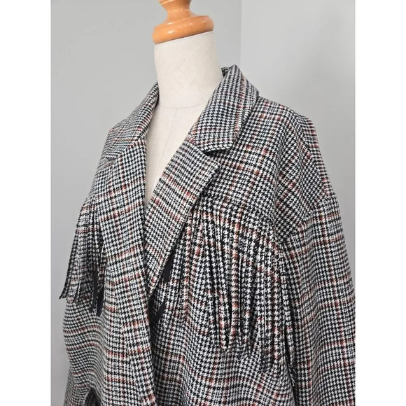 NWT Anthropologie Oversized Regan Fringed Shirt Jacket By Blank NYC sz M - Picture 8 of 8